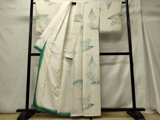 平和屋着物■上質な小紋 草花文 正絹 逸品 CABH3000oy