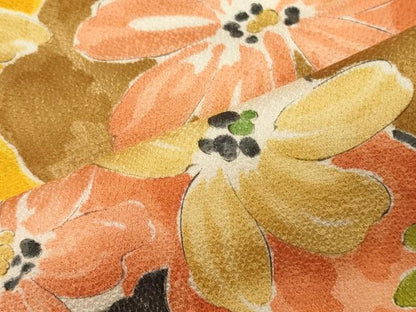 平和屋着物■上質な小紋　手描き　草花文　正絹　逸品　CABH3003oy