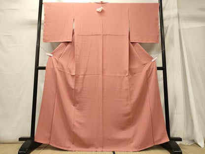 平和屋着物■上質な色無地　作家物　甚三紅色　正絹　逸品　未使用　CABH3009oy
