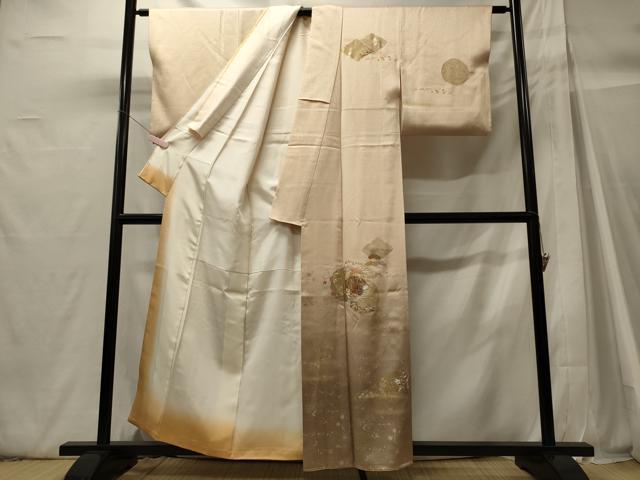 平和屋着物■訪問着　刺繍　風景花松丸文　暈し染め　金彩　正絹　逸品　CABH3012oy