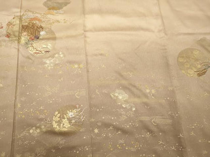 平和屋着物■訪問着　刺繍　風景花松丸文　暈し染め　金彩　正絹　逸品　CABH3012oy