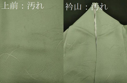 平和屋着物■上質な色無地　芝地紋　若芽色　正絹　逸品　CABH3014oy