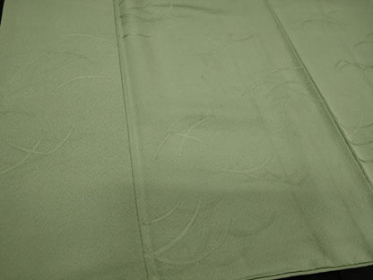 平和屋着物■上質な色無地　芝地紋　若芽色　正絹　逸品　CABH3014oy