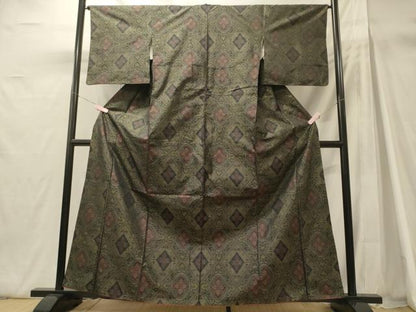 平和屋着物■本場大島紬　菱花文　正絹　逸品　CABH3019oy