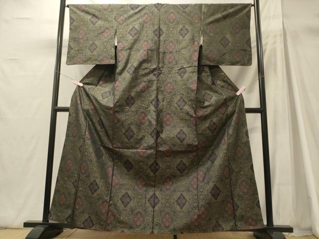 平和屋着物■本場大島紬　菱花文　正絹　逸品　CABH3019oy