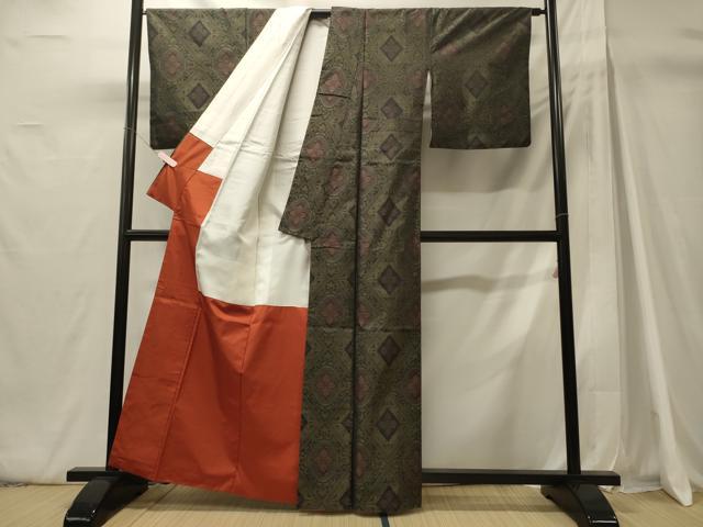 平和屋着物■本場大島紬　菱花文　正絹　逸品　CABH3019oy