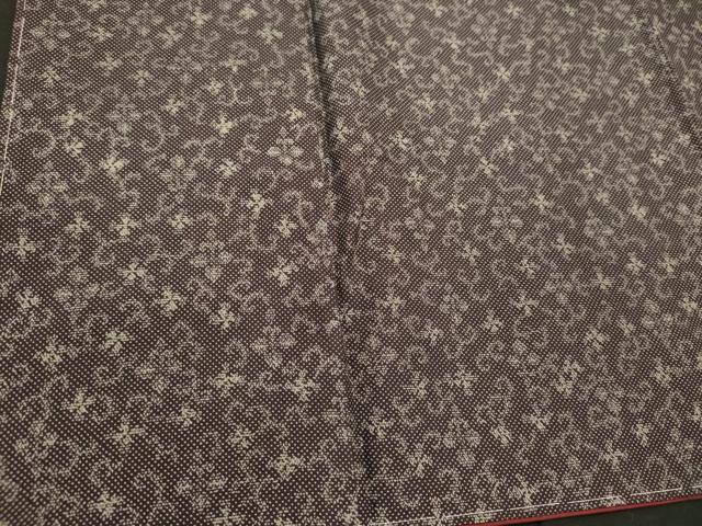 平和屋着物■上質な小紋　花唐草文　黒地　正絹　逸品　未使用　CABH3022oy