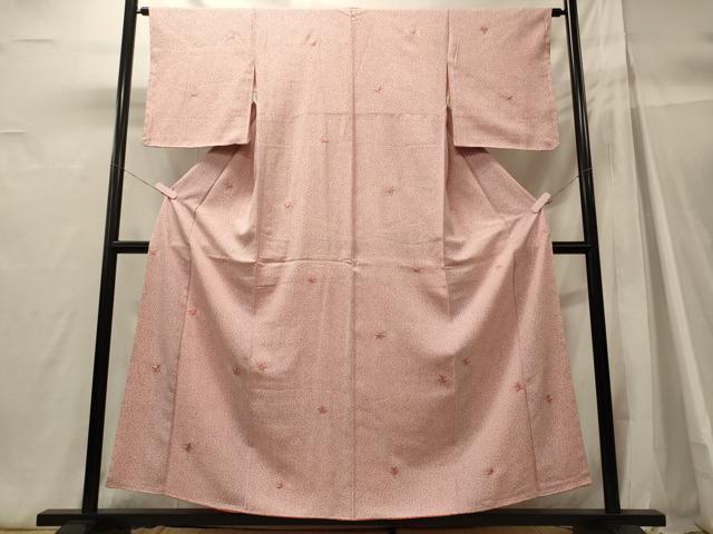 平和屋着物■上質な小紋　刺繍　楓　正絹　逸品　未使用　CABH3034oy
