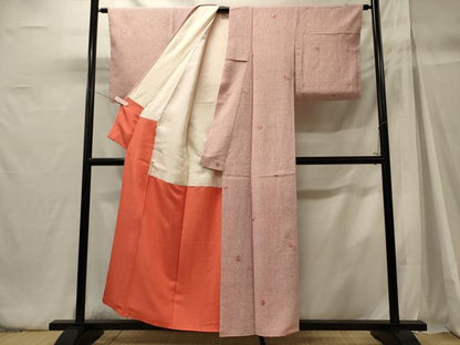 平和屋着物■上質な小紋　刺繍　楓　正絹　逸品　未使用　CABH3034oy