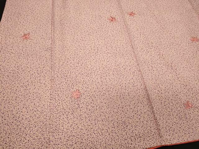 平和屋着物■上質な小紋　刺繍　楓　正絹　逸品　未使用　CABH3034oy