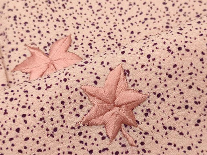 平和屋着物■上質な小紋　刺繍　楓　正絹　逸品　未使用　CABH3034oy