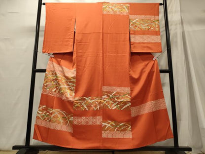 平和屋着物■訪問着　駒刺繍　露芝文　金彩　正絹　逸品　CABH3036oy
