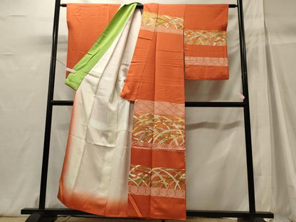 平和屋着物■訪問着　駒刺繍　露芝文　金彩　正絹　逸品　CABH3036oy