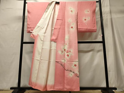 平和屋着物■訪問着　駒刺繍　槍梅　暈し染め　金彩　正絹　逸品　CABH3037oy