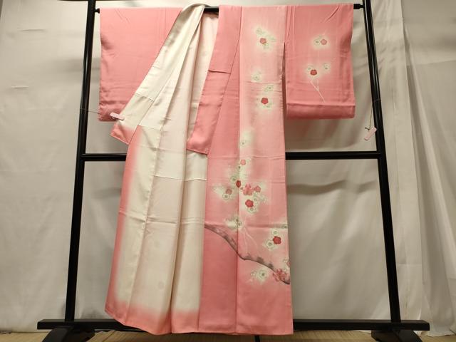 平和屋着物■訪問着　駒刺繍　槍梅　暈し染め　金彩　正絹　逸品　CABH3037oy