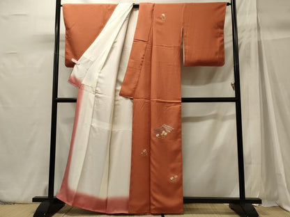 平和屋着物■中国三大刺繍　相良刺繍　訪問着　草花文　正絹　逸品　未使用　CABH3038oy