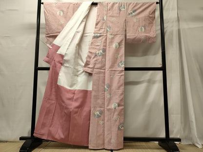 平和屋着物■上質な紬　草花文　正絹　逸品　未使用　CABH3041oy