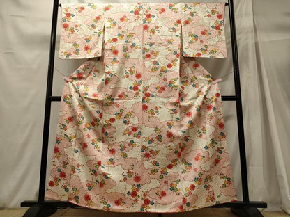 平和屋着物■上質な小紋　雲取り枝梅文　金彩　正絹　逸品　CABH3043oy