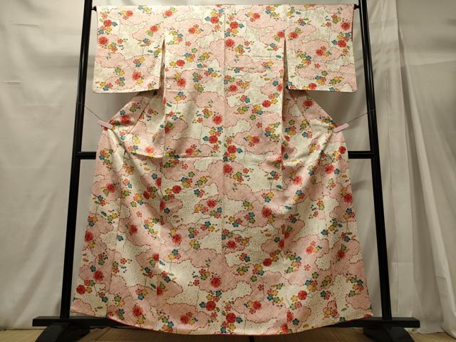 平和屋着物■上質な小紋　雲取り枝梅文　金彩　正絹　逸品　CABH3043oy