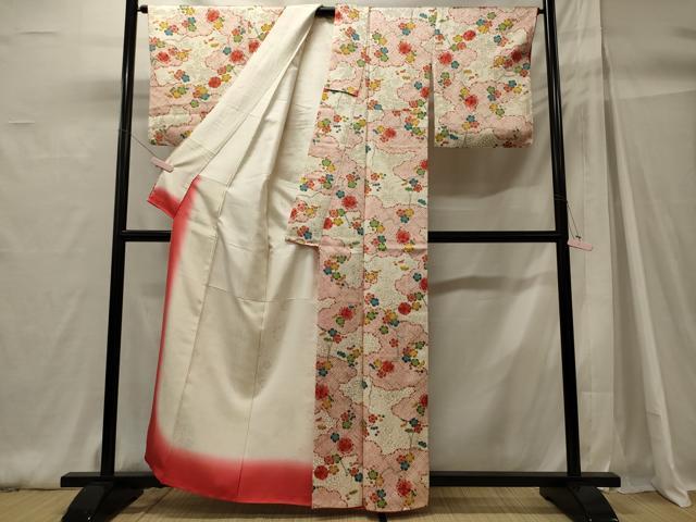 平和屋着物■上質な小紋　雲取り枝梅文　金彩　正絹　逸品　CABH3043oy