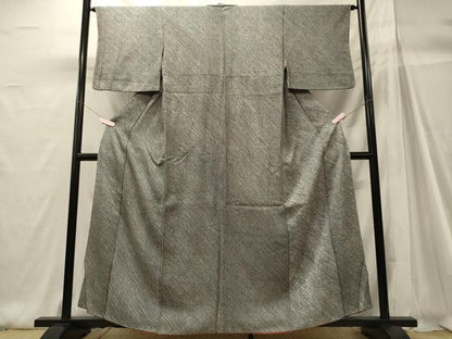 平和屋着物■大変加工の良い総絞り小紋　黒地　正絹　逸品　CABH3044oy