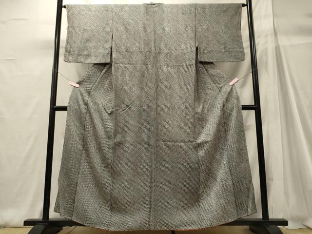 平和屋着物■大変加工の良い総絞り小紋　黒地　正絹　逸品　CABH3044oy