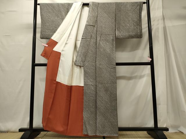 平和屋着物■大変加工の良い総絞り小紋　黒地　正絹　逸品　CABH3044oy
