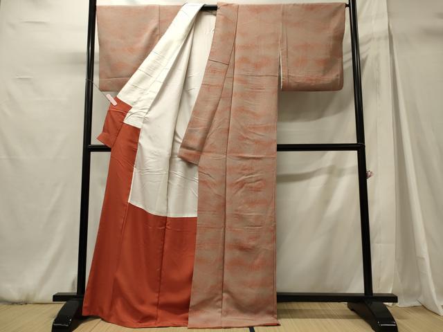 平和屋着物■上質な小紋　作家物　流線文　たたき染め　正絹　逸品　CABH3047oy