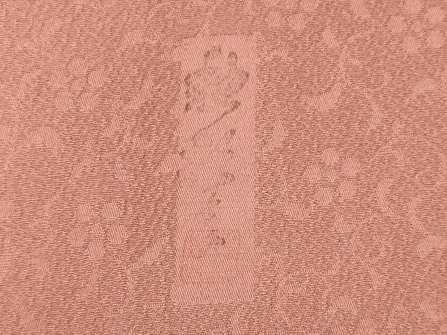 平和屋着物■上質な色無地　作家物　花唐草地紋　紅梅色　正絹　逸品　未使用　CABH3049oy