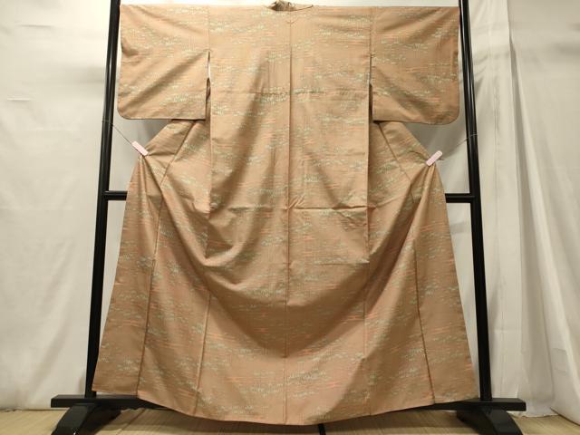 平和屋着物■上質な紬　笹竹文　正絹　逸品　CABH3054oy