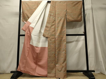 平和屋着物■上質な紬　笹竹文　正絹　逸品　CABH3054oy