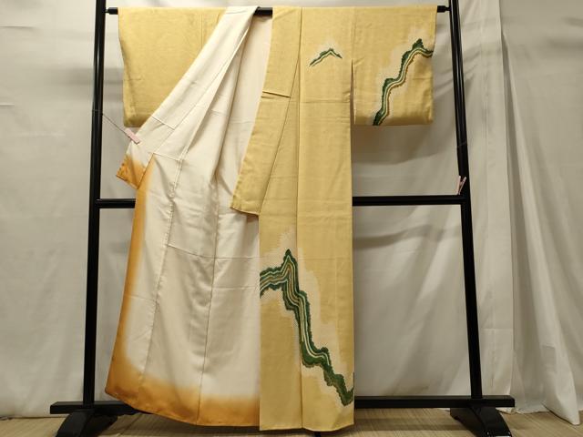 平和屋着物■訪問着　絞り　抽象文　正絹　逸品　CABH3057oy