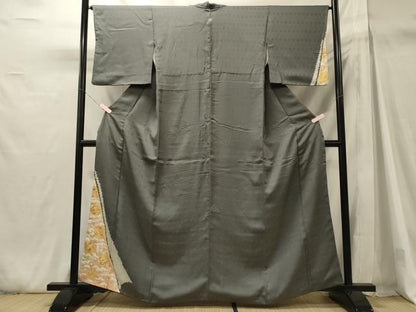 平和屋着物■訪問着　駒刺繍　絞り　雪輪花松文　暈し染め　金彩　正絹　逸品　CABH3059oy