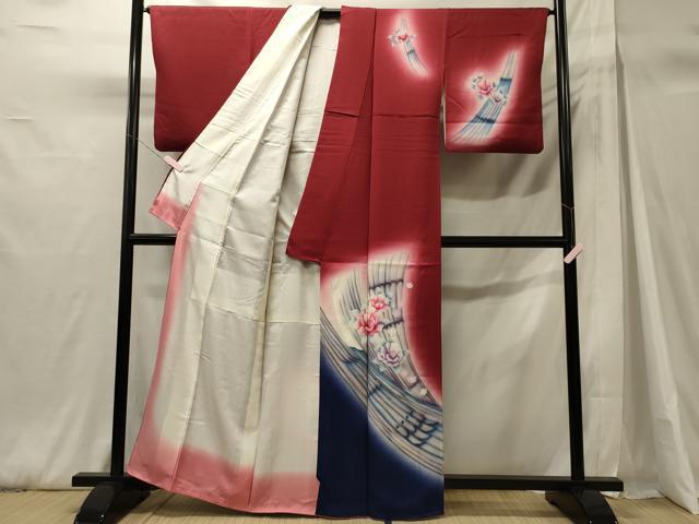 平和屋着物■訪問着　舞花文　暈し染め　正絹　逸品　CABH3060oy