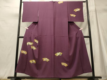 平和屋着物■訪問着　刺繍　地紙草花文　金彩　正絹　逸品　CABH3063oy