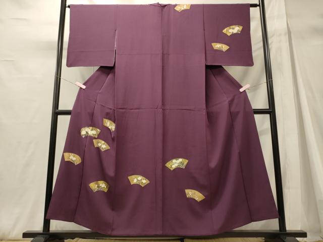 平和屋着物■訪問着　刺繍　地紙草花文　金彩　正絹　逸品　CABH3063oy