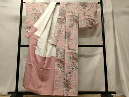 平和屋着物■上質な小紋　草花文　銀彩　高島屋扱い　正絹　逸品　CABH3064oy