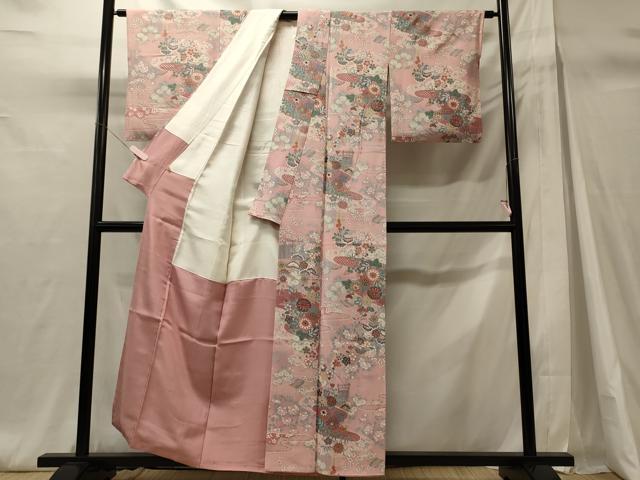 平和屋着物■上質な小紋　草花文　銀彩　高島屋扱い　正絹　逸品　CABH3064oy