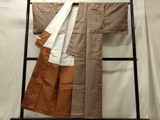 平和屋着物■上質な紬　縞　正絹　逸品　未使用　CABH3068oy