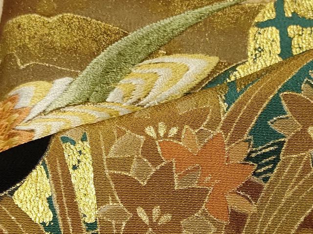 平和屋着物■豪華黒留袖　刺繍　雲取り鴛鴦花文　金彩　正絹　逸品　CABH3072oy