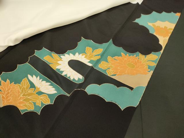 平和屋着物■豪華黒留袖　刺繍　雲取り鴛鴦花文　金彩　正絹　逸品　CABH3072oy