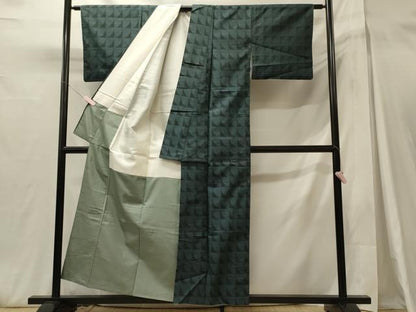 平和屋着物■本場大島紬　幾何学文　正絹　逸品　CABH3083oy