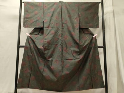 平和屋着物■本場大島紬　花唐草文　正絹　逸品　CABH3092oy