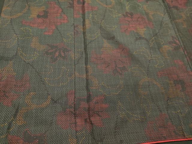 平和屋着物■本場大島紬　花唐草文　正絹　逸品　CABH3092oy