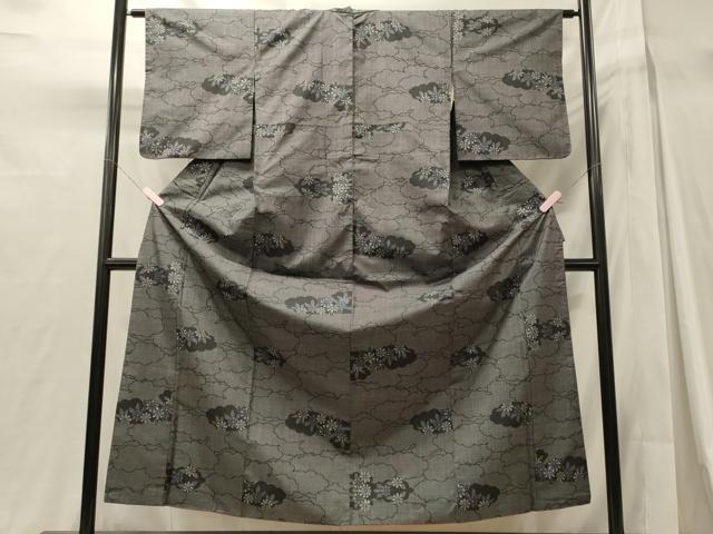 平和屋着物■本場大島紬　7マルキ　雲取り花文　正絹　逸品　CABH3094oy