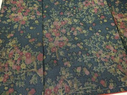 平和屋着物■上質な紬　草花文　正絹　逸品　未使用　CABH3102oy