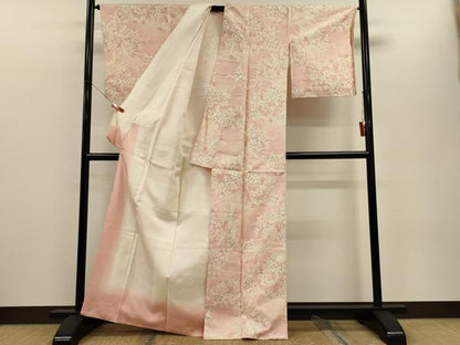 平和屋着物■上質な紬　草花文　正絹　逸品　未使用　CABH3104oy