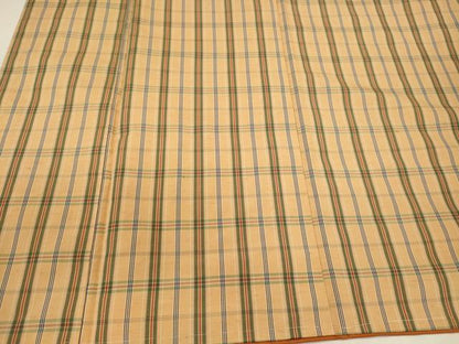 平和屋着物■上質な紬　格子柄　正絹　逸品　未使用　CABH3112oy