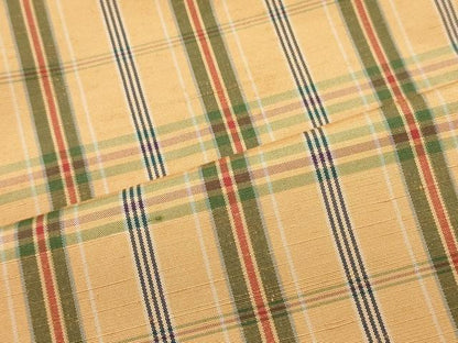 平和屋着物■上質な紬　格子柄　正絹　逸品　未使用　CABH3112oy