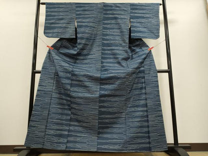 平和屋着物■上質な紬　幾何学文　正絹　逸品　未使用　CABH3116oy